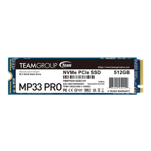 Integrierte SSD Team Group MP33 PRO 512 GB (PCIe 3.0 x4, NVMe 1.3, M.2 2280)