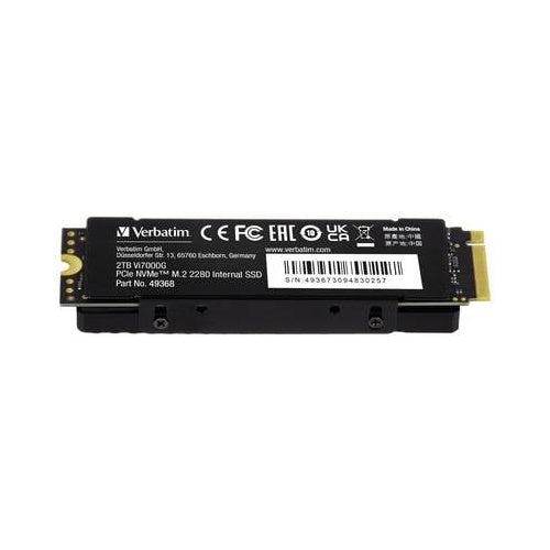 Vgradni SSD Verbatim Vi7000G 2 TB (črn, PCIe 4.0 x4, NVMe, M.2 2280, hladilnik)
