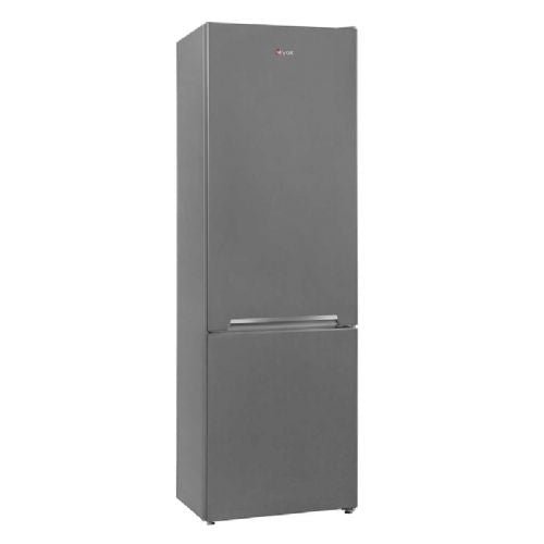 VOX KK 3400S E Kombi-Kühlschrank, LessFrost, Klasse E, 204 l + 84 l, 54 x 180 x 59,5 cm, grau