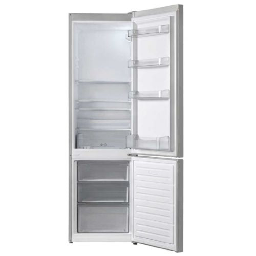 VOX KK 3400S E Kombi-Kühlschrank, LessFrost, Klasse E, 204 l + 84 l, 54 x 180 x 59,5 cm, grau