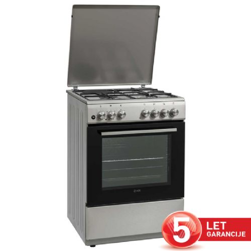 Kombinirani štedilnik VOX GTR 6315 IX, 3 x plin + 1 x elektrika, ventilacijska pečica (69 l)