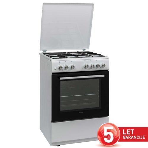 VOX GTR 6315 W Kombi-Herd, 1 elektrische + 3 Gaskochfelder, Umluftofen (69 l), weiß