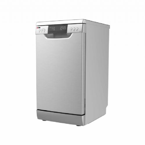 Pomivalni stroj VOX LCS107618E, 45 cm, 10 pogrinjkov, 7 programov, 3. košara, ExtraDry, energijski razred E, srebrne barve