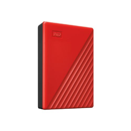 WD My Passport 4TB – prenosni zunanji trdi disk (HDD), USB 3.0, združljiv z USB 2.0, rdeč, maloprodajna embalaža