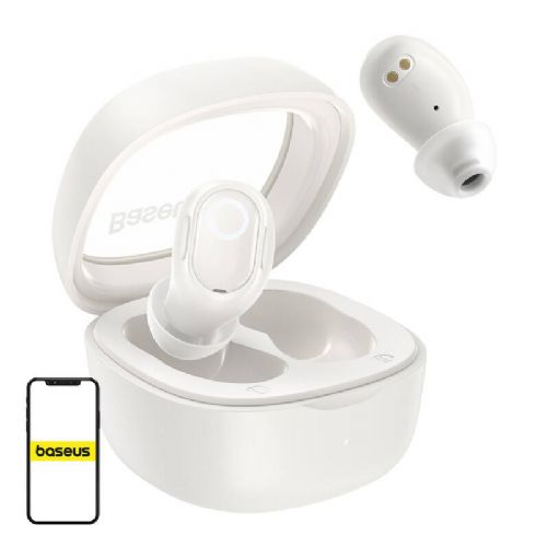 Brezžične slušalke Baseus Bowie WM02 TWS, Bluetooth 5.0 (bele) OS