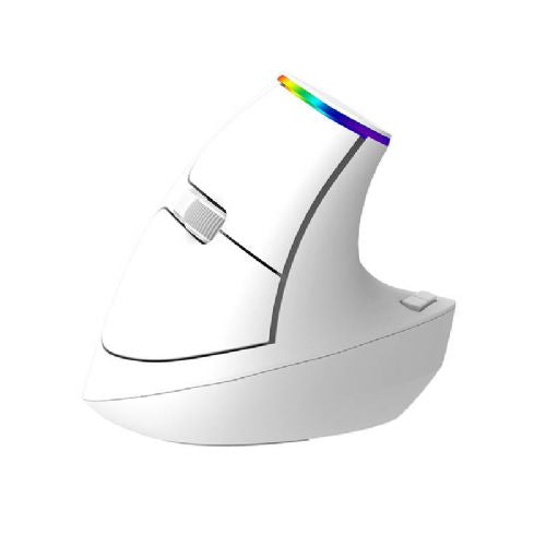 Brezžična navpična miška Delux M618C 2.4G 1600DPI RGB (bela)