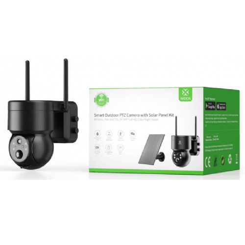 WOOX R3569 Smart WiFi FHD 1080p Outdoor Wireless PTZ Battery Solarpanel Überwachungskamera