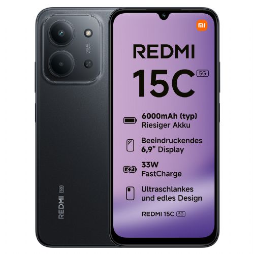 Xiaomi Redmi 15C 5G Dual Sim 4RAM 128GB polnočno črna