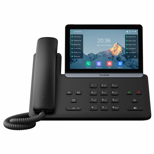 Yealink SIP-T87W IP phone, 7" color touchscreen, Wi-Fi 6, Bluetooth 5.0, AI noise cancellation, 16 VoIP accounts