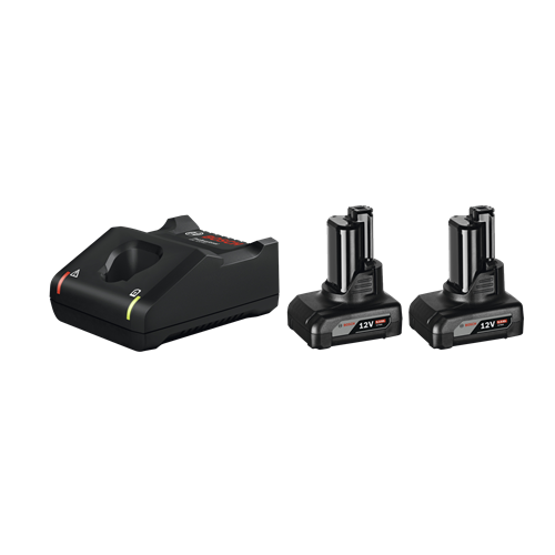 Bosch 12V starter kit with battery (2x GBA 12V 6.0 Ah + GAL 12V-40 Professional) (black, 2x battery + charger)