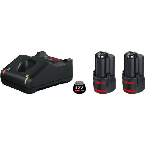 Bosch Starter Kit (2x GBA 12V 3.0 Ah + GAL 12V-40 Professional) (black, 2x batteries + charger)