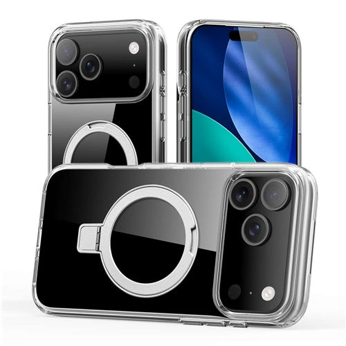 Nevox StyleShell SHOCKFlex Protective Case with Stand Function (Clear, iPhone 17 Pro, MagSafe Compatible)