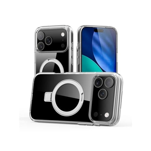 Nevox StyleShell SHOCKFlex Protective Case with Stand (Clear, iPhone 17 Pro Max, MagSafe Compatible)