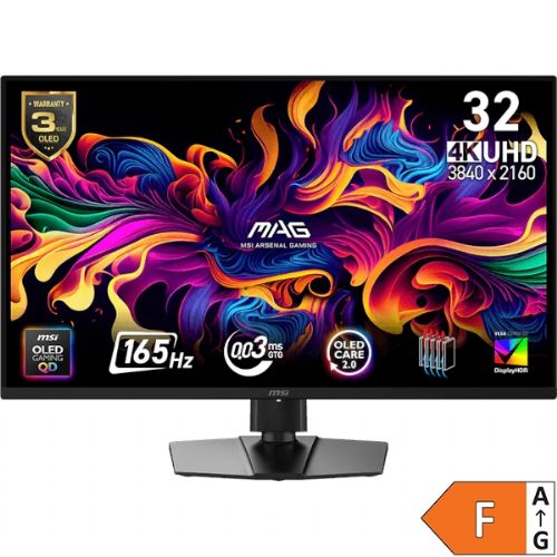 MSI MAG 322UP QD-OLED E16 Monitor 80.1 cm (31.5) / 4K UHD / 165Hz / 0.03ms (GTG) (black) – height adjustable - PD 15W 80.0 cm