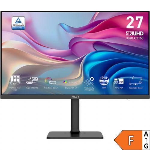 Monitor MSI Modern MD272UPHG / 27" / UHD / IPS / 60Hz / 4ms (GtG) / KVM / black - height adjustable - PD 98W 68.5 cm / 3840x2160