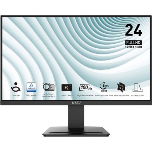 Monitor MSI PRO MP2412 60,5 cm (23.8") / FHD / VA / 100Hz / 1ms (MPRT) / črn