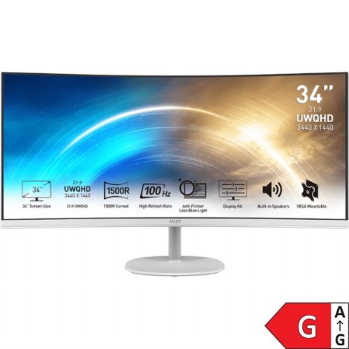Monitor MSI PRO MP341CQW 34" (86,36 cm) / UWQHD / VA / 100Hz / 1ms MPRT (bel)