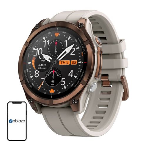 Zeblaze Stratos 4 Pro AMOLED Smartwatch, 6 GNSS, 170 Sports Modes, 60 Days Battery Life, 5 ATM Waterproof (Brown)