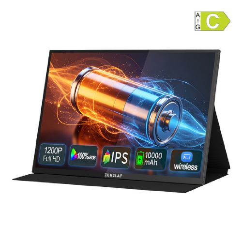 Zeuslap P16BT 16" IPS touch monitor, Full HD+ 1920×1200, built-in 10,000 mAh battery, wireless connection, USB-C/HDMI
