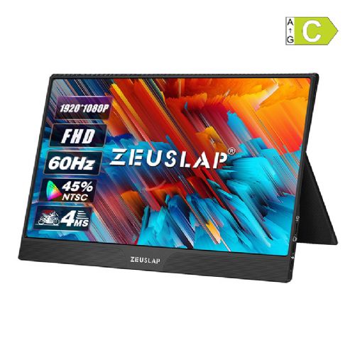 Zeuslap Z15ST 15.6" IPS Full HD Touchscreen Monitor USB-C/HDMI Lightweight Portable