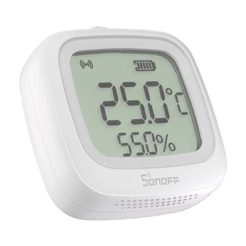 ZigBee LCD senzor temperature in vlažnosti Sonoff SNZB-02WD, IP65, ±0,2 °C natančnost, 2,2" zaslon, bele barve