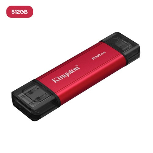 Kingston 512 GB tragbare externe SSD USB 3.2 Gen 2, 1050 MB/s, Rot/Schwarz