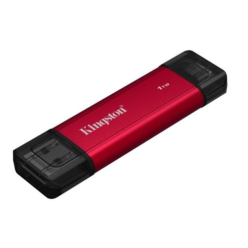 Zunanji SSD disk Kingston SPSD/1TB 1TB, USB-A/USB-C 3.2 Gen 2, hitrost branja 1.050 MB/s, prenosni, rdeč/črn