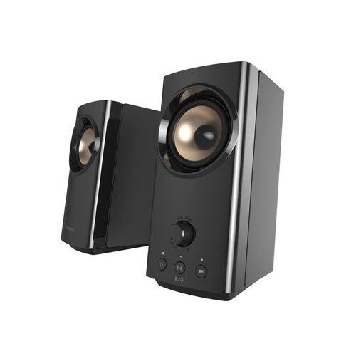 Zvočnik Creative Labs T60 2.0, Bluetooth 5.0, frekvenčno območje 50 Hz – 20 kHz, 15 W RMS na škatlo, dvojni 2,75-palčni zvočniki, črn